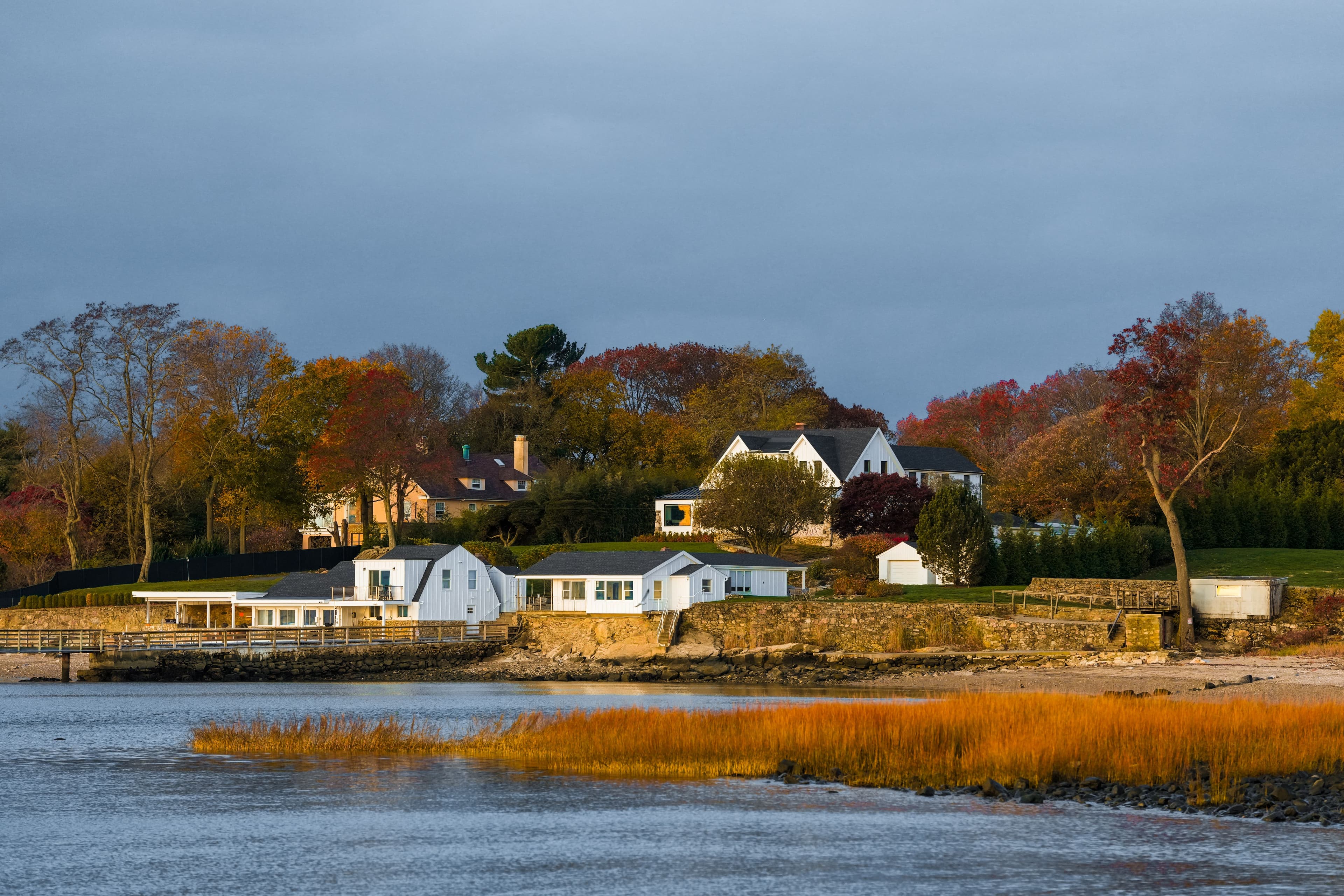 Modern investment property at dusk